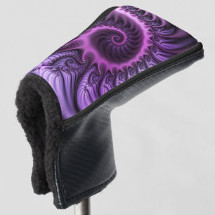 Vivid Abstract Cool Pink Paars Fractal Art Spiral Golfheadcover