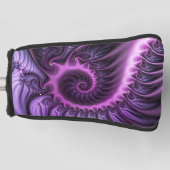 Vivid Abstract Cool Pink Paars Fractal Art Spiral Golfheadcover (Voorkant)