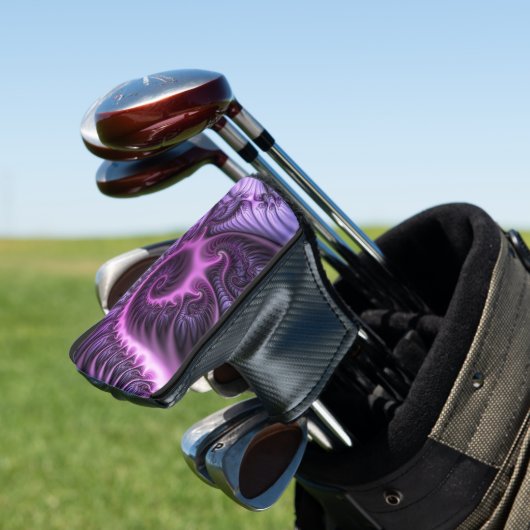 Vivid Abstract Cool Pink Paars Fractal Art Spiral Golfheadcover (Insitu)