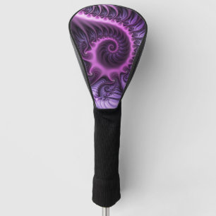 Vivid Abstract Cool Pink Paars Fractal Art Spiral Golfheadcover