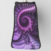 Vivid Abstract Cool Pink Paars Fractal Art Spiral Golfheadcover (Draai 90)