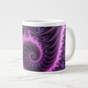 Vivid Abstract Cool Pink Paars Fractal Art Spiral Grote Koffiekop