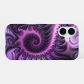 Vivid Abstract Cool Pink Paars Fractal Art Spiral iPhone 16 Hoesje (Achterkant horizontaal)