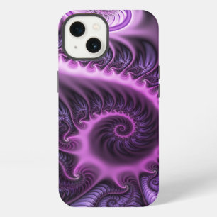 Vivid Abstract Cool Pink Paars Fractal Art Spiral iPhone 13 Hoesje