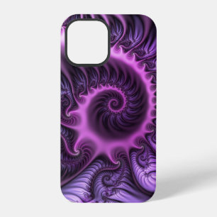 Vivid Abstract Cool Pink Paars Fractal Art Spiral iPhone 12 Pro Hoesje