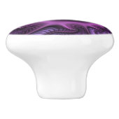 Vivid Abstract Cool Pink Paars Fractal Art Spiral Keramische Knop (Zijkant)