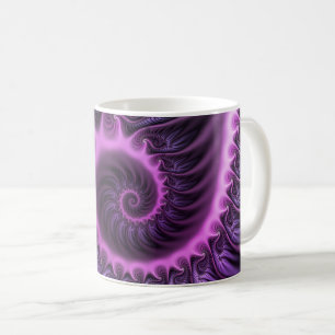 Vivid Abstract Cool Pink Paars Fractal Art Spiral Koffiemok