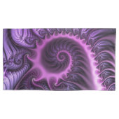 Vivid Abstract Cool Pink Paars Fractal Art Spiral Kussensloop (Voorkant-Links)