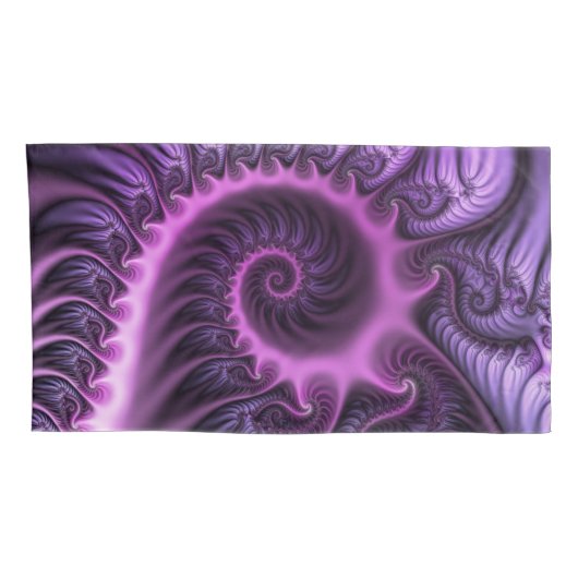 Vivid Abstract Cool Pink Paars Fractal Art Spiral Kussensloop (Achterkant-Rechts)