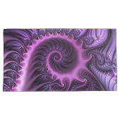 Vivid Abstract Cool Pink Paars Fractal Art Spiral Kussensloop (Voorkant-Rechts)