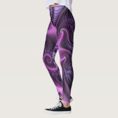 Vivid Abstract Cool Pink Paars Fractal Art Spiral Leggings (Links)