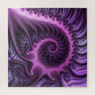Vivid Abstract Cool Pink Paars Fractal Art Spiral Legpuzzel