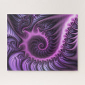 Vivid Abstract Cool Pink Paars Fractal Art Spiral Legpuzzel (Horizontaal)