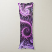Vivid Abstract Cool Pink Paars Fractal Art Spiral Lichaamskussen (Voorkant Verticaal)