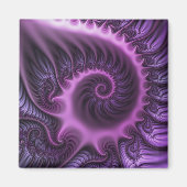 Vivid Abstract Cool Pink Paars Fractal Art Spiral Magneet (Voorkant)