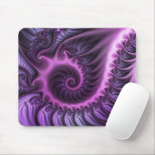Vivid Abstract Cool Pink Paars Fractal Art Spiral Muismat (Met muis)