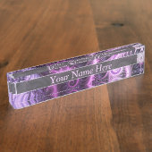 Vivid Abstract Cool Pink Paars Fractal Art Spiral Naambordje (Zijkant)