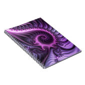 Vivid Abstract Cool Pink Paars Fractal Art Spiral Notitieboek (Rechterzijde)