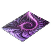 Vivid Abstract Cool Pink Paars Fractal Art Spiral Notitieboek (Linkerzijde)