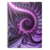 Vivid Abstract Cool Pink Paars Fractal Art Spiral Notitieboek (Voorkant)