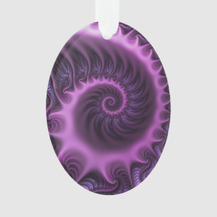 Vivid Abstract Cool Pink Paars Fractal Art Spiral Ornament