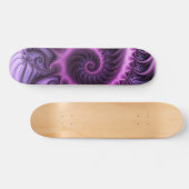 Vivid Abstract Cool Pink Paars Fractal Art Spiral Persoonlijk Skateboard (Horizontaal)