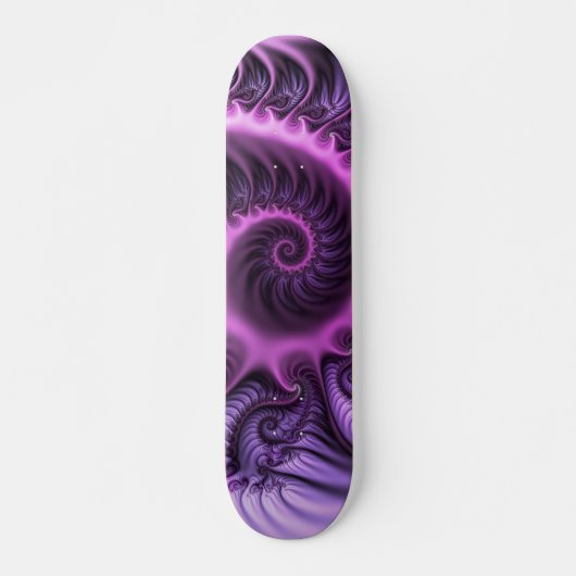 Vivid Abstract Cool Pink Paars Fractal Art Spiral Persoonlijk Skateboard (Voorkant)
