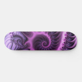 Vivid Abstract Cool Pink Paars Fractal Art Spiral Persoonlijk Skateboard (Horizontaal)