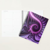 Vivid Abstract Cool Pink Paars Fractal Art Spiral Planner (Display)