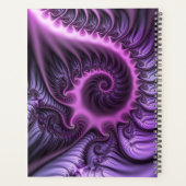 Vivid Abstract Cool Pink Paars Fractal Art Spiral Planner (Achterkant)
