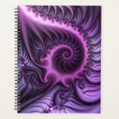 Vivid Abstract Cool Pink Paars Fractal Art Spiral Planner (Voorkant)