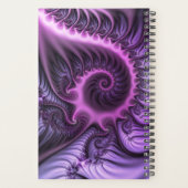 Vivid Abstract Cool Pink Paars Fractal Art Spiral Planner (Achterkant)