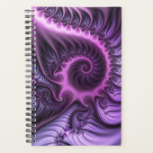 Vivid Abstract Cool Pink Paars Fractal Art Spiral Planner (Voorkant)