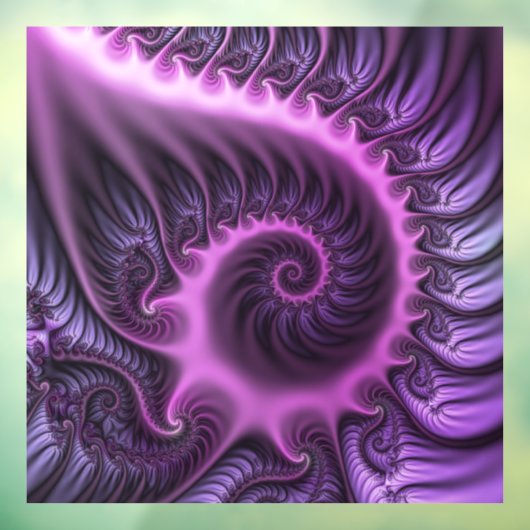 Vivid Abstract Cool Pink Paars Fractal Art Spiral Raamsticker (Vel 3)