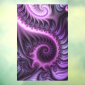 Vivid Abstract Cool Pink Paars Fractal Art Spiral Raamsticker (Vel 3)