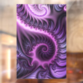 Vivid Abstract Cool Pink Paars Fractal Art Spiral Raamsticker (Vel 2)