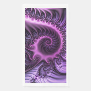 Vivid Abstract Cool Pink Paars Fractal Art Spiral Servet