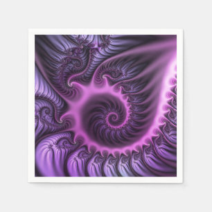 Vivid Abstract Cool Pink Paars Fractal Art Spiral Servet
