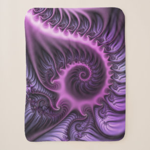 Vivid Abstract Cool Pink Paars Fractal Art Spiral Sherpa Deken