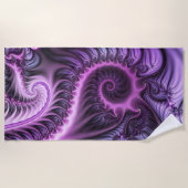 Vivid Abstract Cool Pink Paars Fractal Art Spiral Strandlaken (Voorkant)