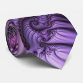 Vivid Abstract Cool Pink Paars Fractal Art Spiral Stropdas (Opgerold)