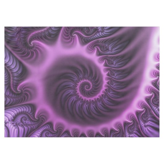 Vivid Abstract Cool Pink Paars Fractal Art Spiral Tafelkleed (Voorkant (Horizontaal))