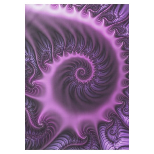 Vivid Abstract Cool Pink Paars Fractal Art Spiral Tafelkleed (Voorkant)