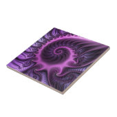 Vivid Abstract Cool Pink Paars Fractal Art Spiral Tegeltje (Zijkant)