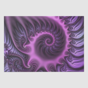 Vivid Abstract Cool Pink Paars Fractal Art Spiral Tissuepapier
