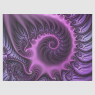 Vivid Abstract Cool Pink Paars Fractal Art Spiral Tissuepapier