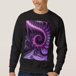 Vivid Abstract Cool Pink Paars Fractal Art Spiral Trui