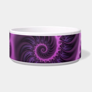 Vivid Abstract Cool Pink Paars Fractal Art Spiral Voerbakje