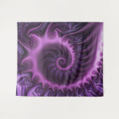 Vivid Abstract Cool Pink Paars Fractal Art Spiral Wandkleed (Voorkant (horizontaal))