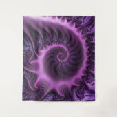 Vivid Abstract Cool Pink Paars Fractal Art Spiral Wandkleed (Voorkant)